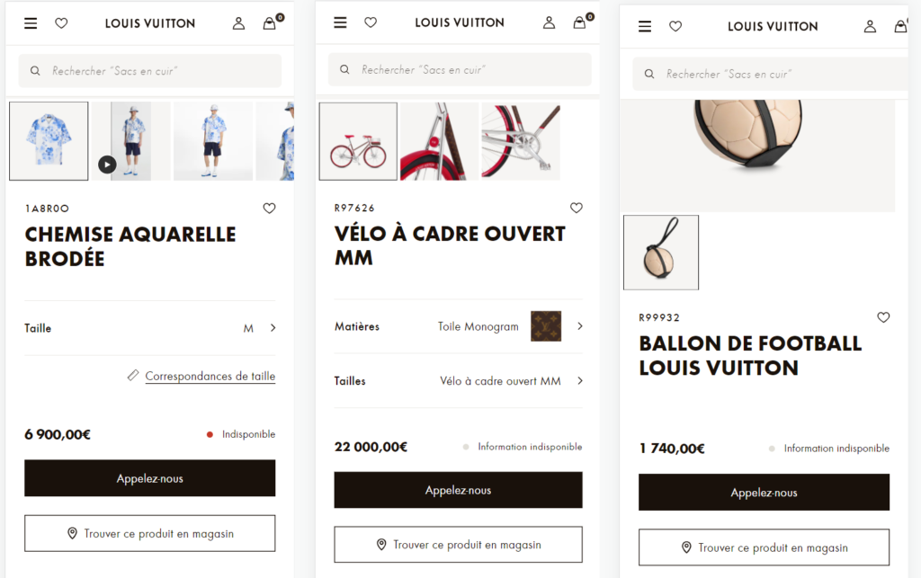Une chemise Louis Vuitton (moche) à 6 900 euros, un vélo sans vitesse à 12 000 euros, un simple balon à 1740 euros, que vont-ils inventer de plus ?